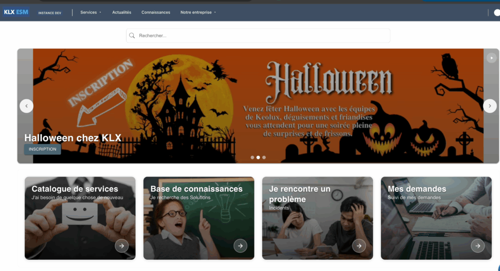 portail self service itsm klx esm
